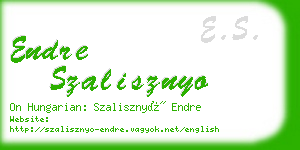 endre szalisznyo business card